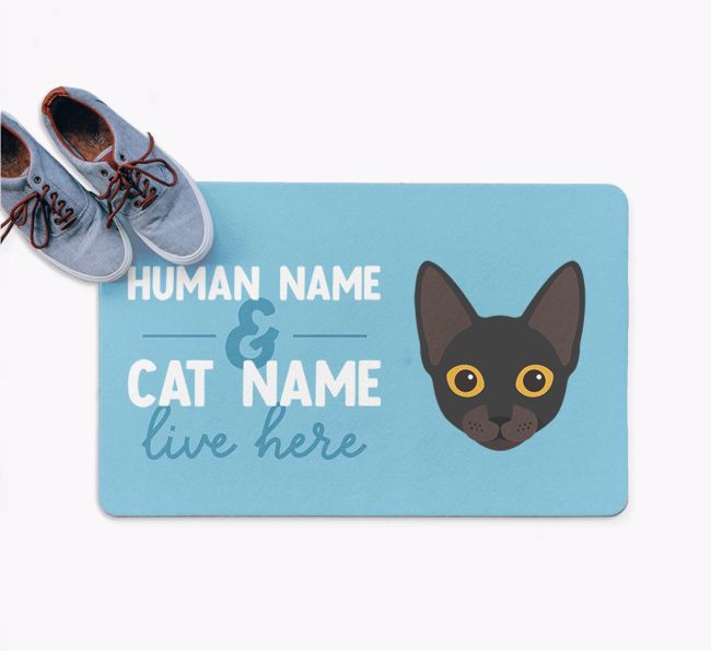 Human & Cat Name: Personalised {breedFullName} Doormat